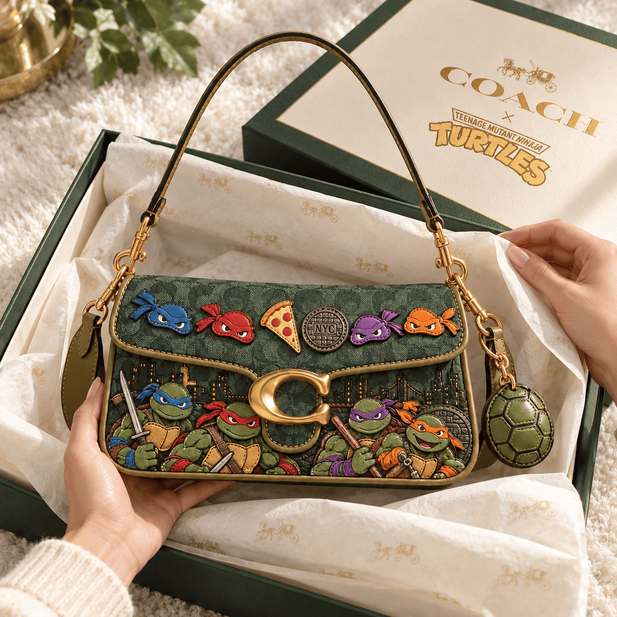 Premium NJT Coach Shoulder Cross With Charm NPL