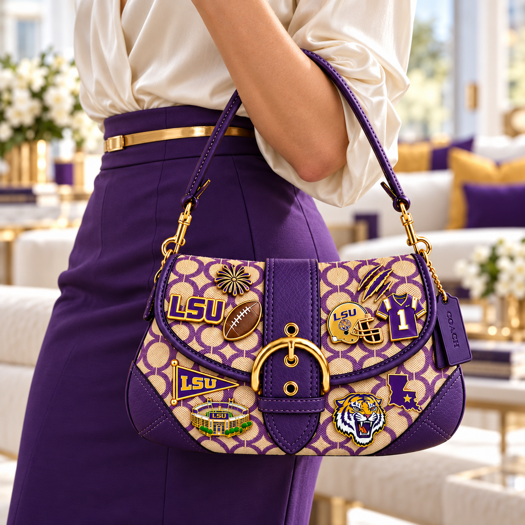 Premium LSU Soho Bag With Charm NPL