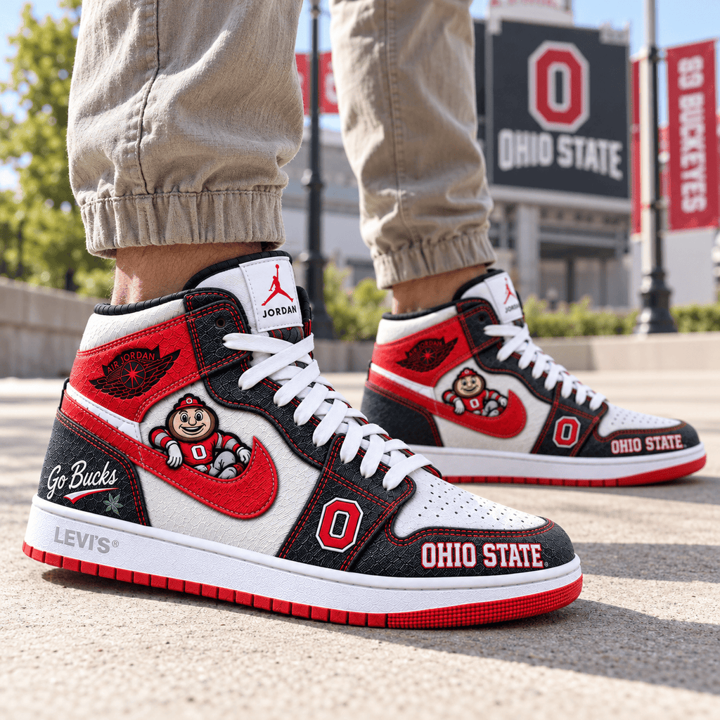 OSB Premium Denim Embroidered High-Top Sneakers NTNA