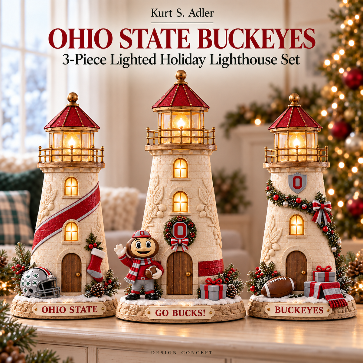 OSB Premium Holiday Lighthouse Trio TMH